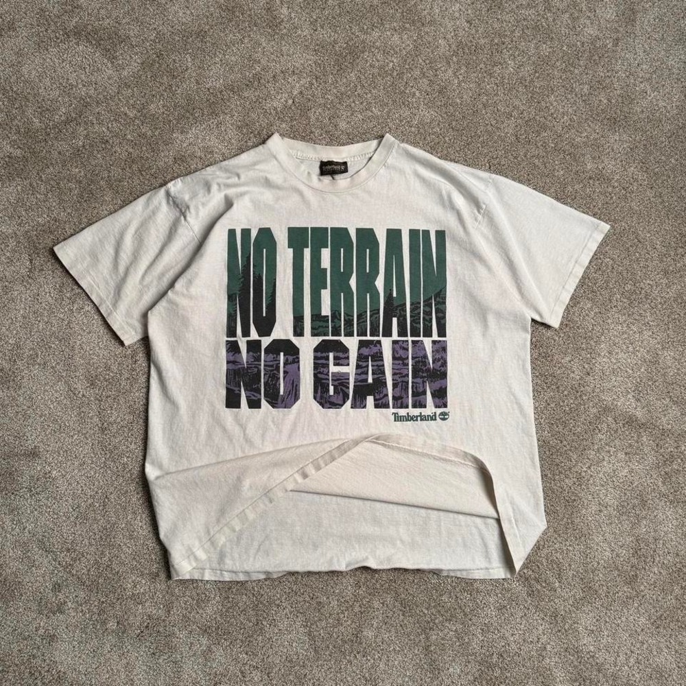 VINTAGE TIMBERLAND "NO TERRAIN NO GAIN" SINGLE STITCH TEE